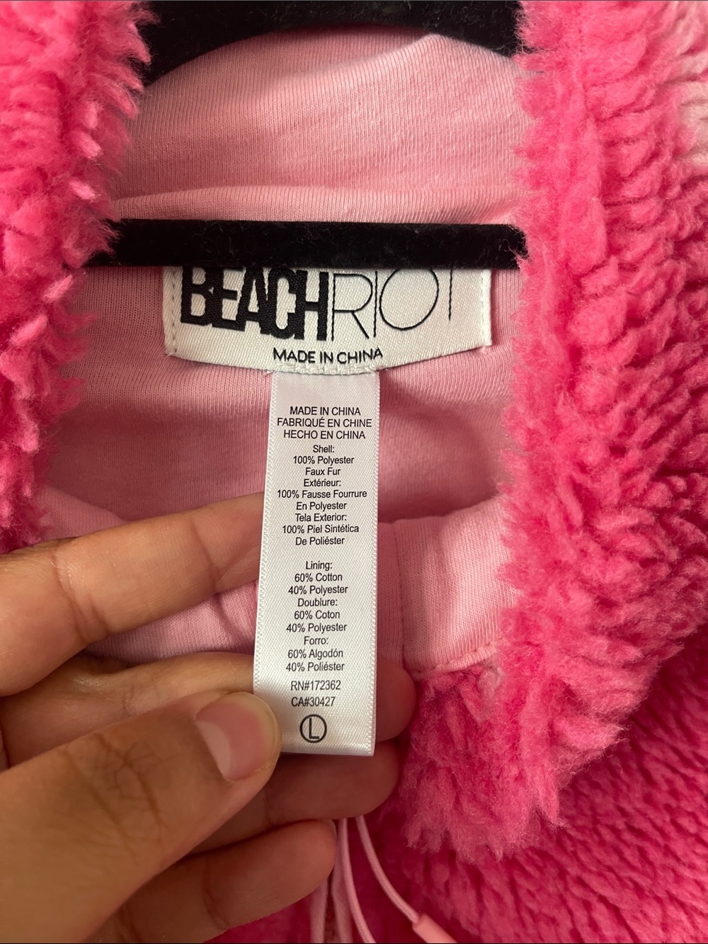 Beach Riot Pink Sherpa Half-Zip Sweater with White Bow Motifs - Picture 7 of 11